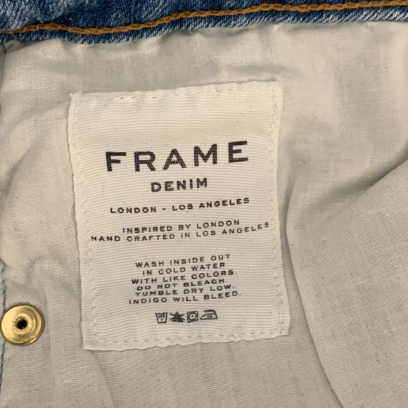 Frame Denim Women's Blue Le Grand Garçon Jeans Size 24 Distressed Light Wash - Picture 5 of 6